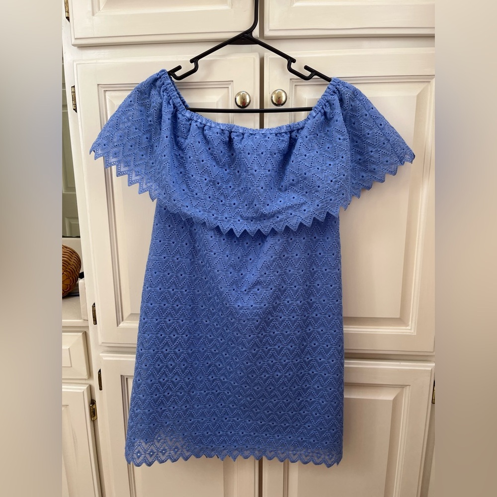Kensie Periwinkle Eyelet Dress